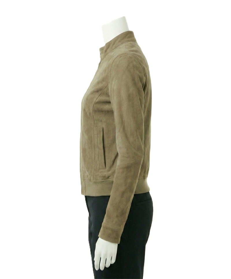 A premium medium brown suede jacket women featuring a luxury tailored fit and handmade jacket suede women's craftsmanship.