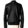 A high-end leather jacket women featuring a detailed black leather jacket women woven texture.