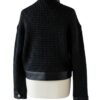 A high-end black leather jacket women featuring a detailed black jacket womens leather woven texture.