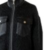 A high-end black leather jacket women featuring a detailed black jacket womens leather woven texture.