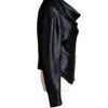 A high-end leather jacket women featuring a detailed black leather jacket women woven texture.