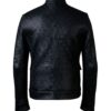 A high-end mens leather jackets featuring a detailed leather black leather jacket woven texture.