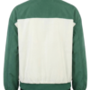 A high-end white and green satin varsity jackets mens with a bespoke fit.