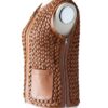 A high-end leather vest women featuring a detailed women's leather vest woven texture in metallic copper.