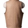 A high-end leather vest women featuring a detailed women's leather vest woven texture in cameo with a structured collar.