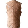 A high-end leather vest women featuring a detailed women's leather vest woven texture.