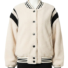 A luxury dutch white wool design featuring the varsity jacket for men style.
