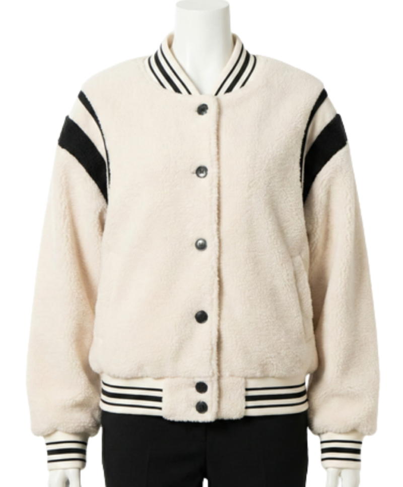A luxury dutch white wool design featuring the varsity jacket for men style.