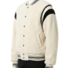 A luxury dutch white wool design featuring the varsity jacket for men style.