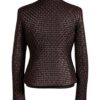 A high-end brown leather jacket women featuring a detailed leather jacket brown colour woven texture.